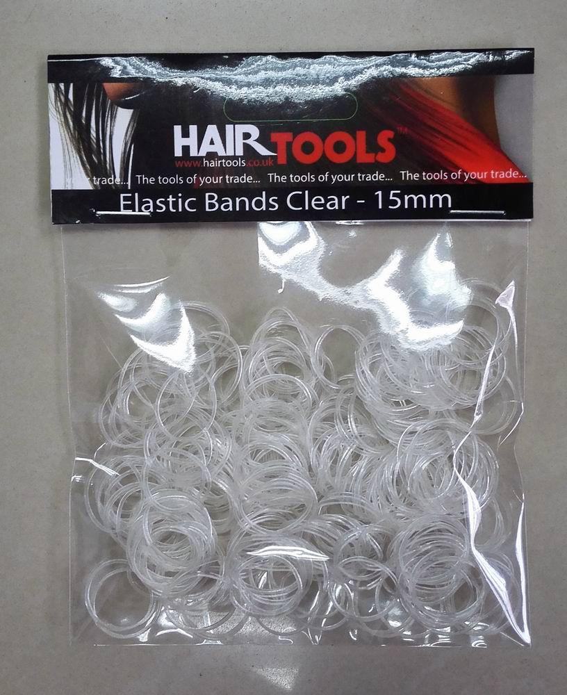 HairTools - Elastic Bands Clear 15mm (300PCS)